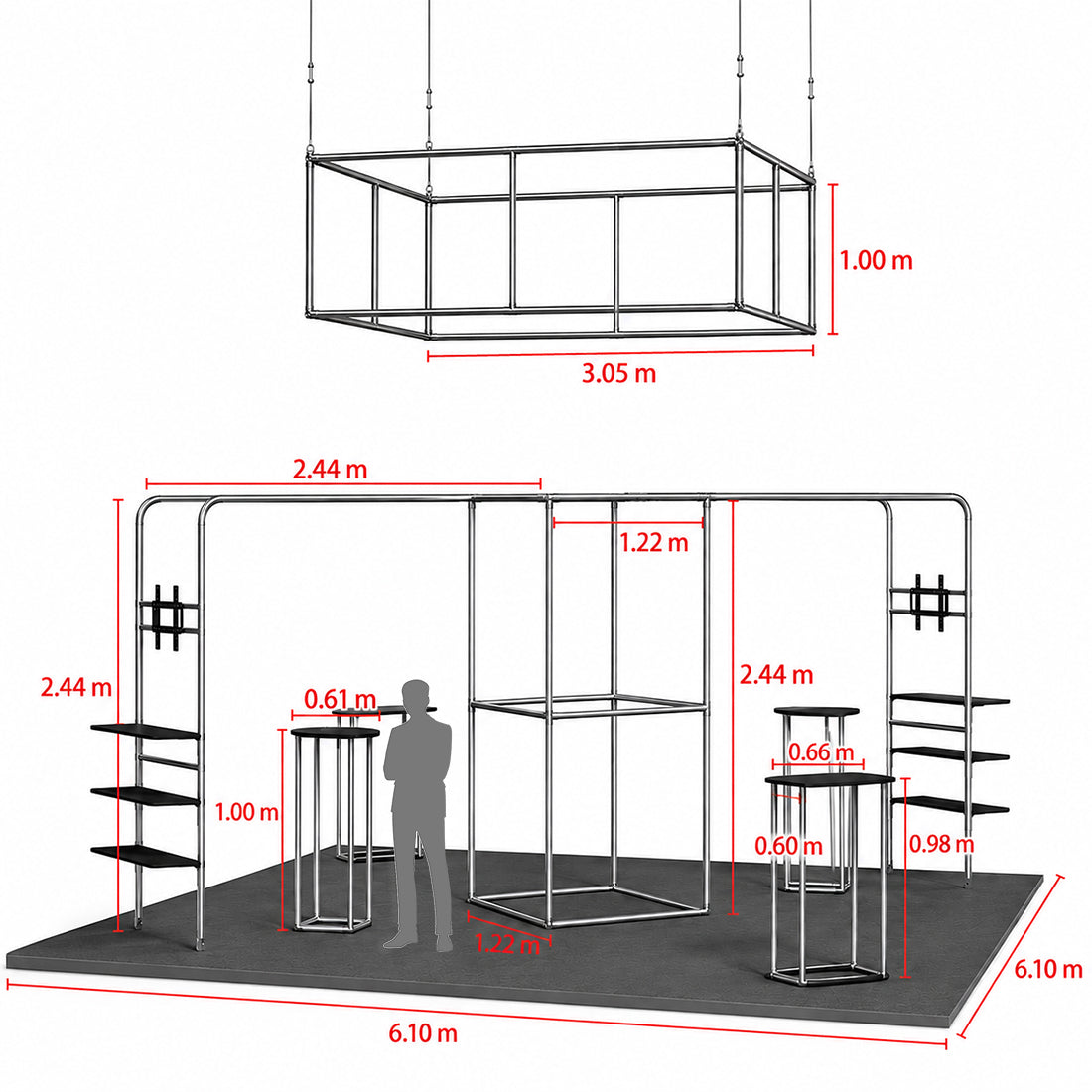 Kit Espositivi Modulari 6m x 6m - Modello 08
