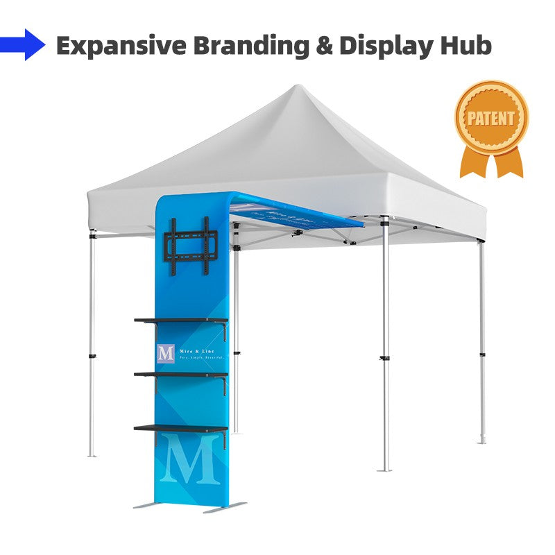 L-Shaped Display Shelf & TV Rack for Canopy Tent