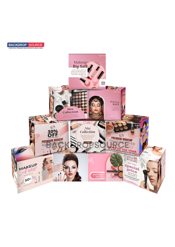 10 set di espositori in tessuto elasticizzato per la presentazione dei prodotti