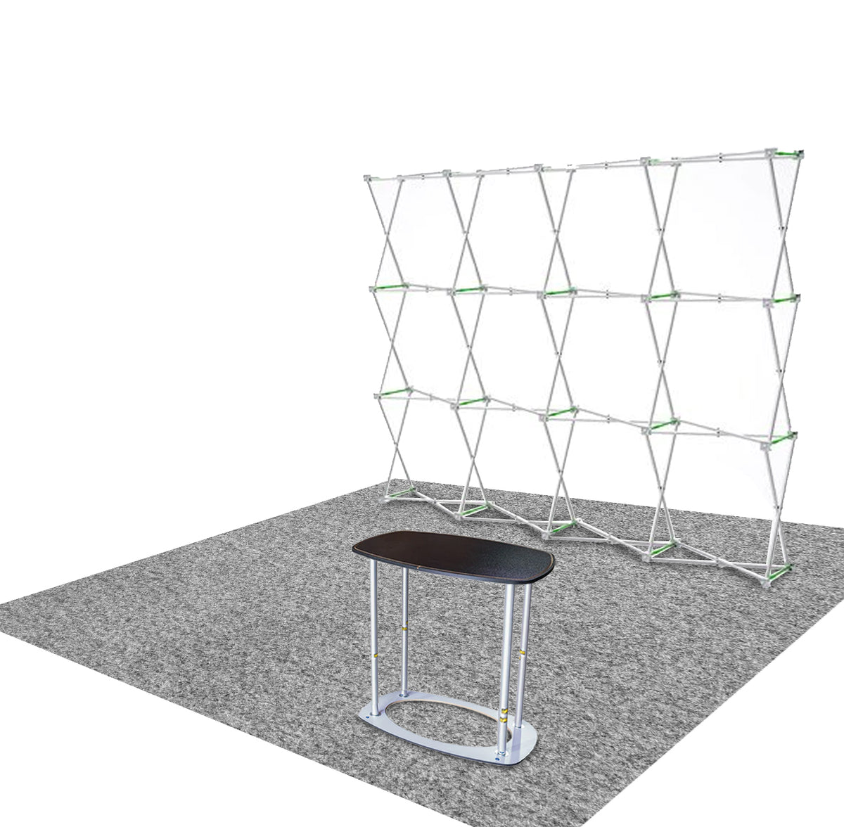 Kit espositivo 3 in 1 Popup Exhibit Pro dritto da 3 m x 3 m con luci Illume