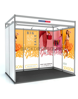 Grafica espositiva Shell Scheme per stand largo 10 piedi x profondo 10 piedi