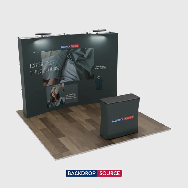 3m x 3m Curved Popup Exhibit Pro 3-in-1 Display Kit with Illume Lights