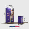 Kit espositivo 3 in 1 Exhibit Pro dritto 3m x 3m con custodia rigida per podio