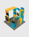 3x3m Magnetic Booth Kit with L-Arch TV Shelf Tower & Counter