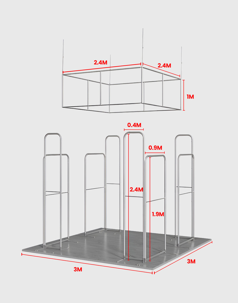 Portable Exhibit Display 3m x 3m - Model 36