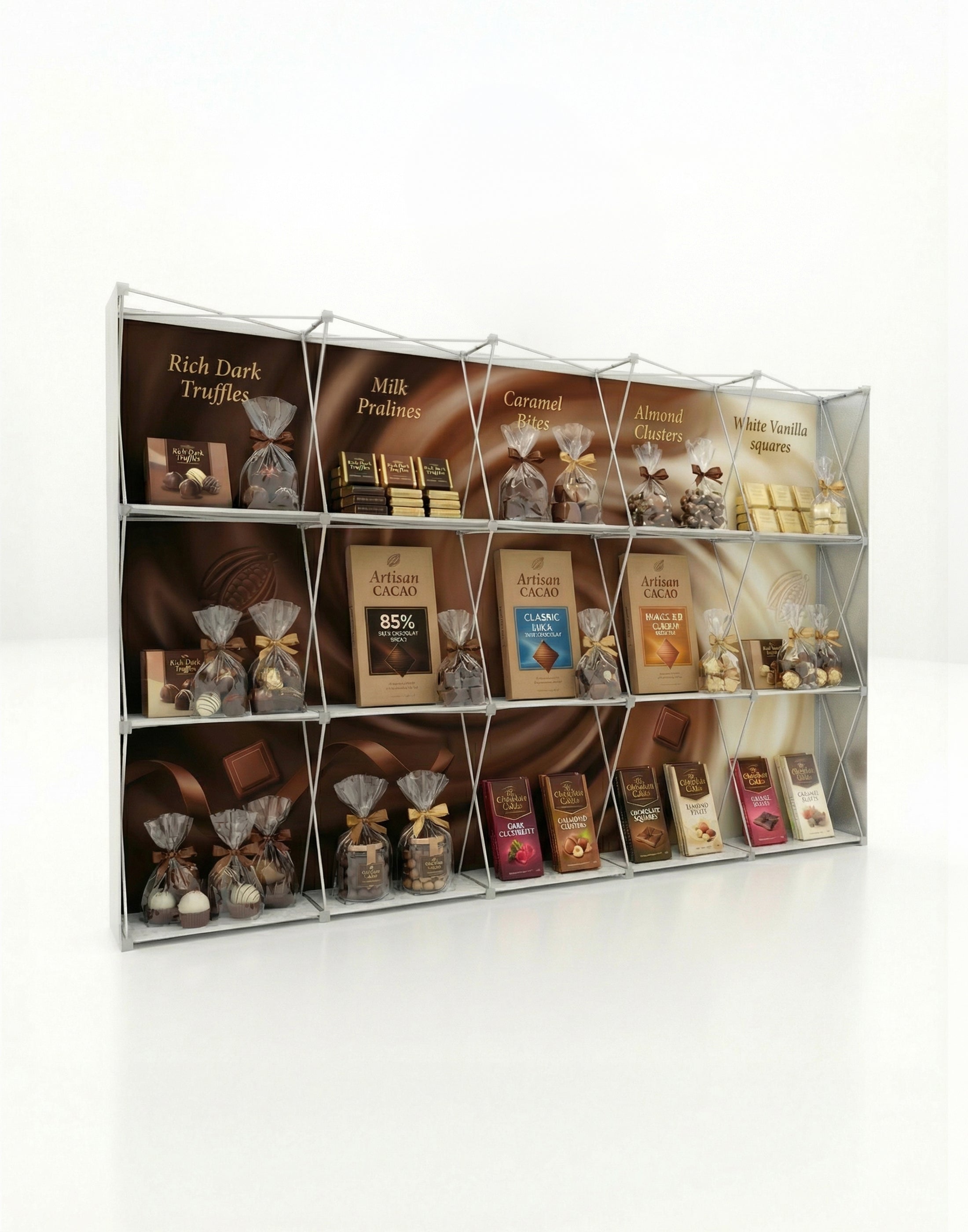 Portable Straight Pop-Up Wall with Shelves