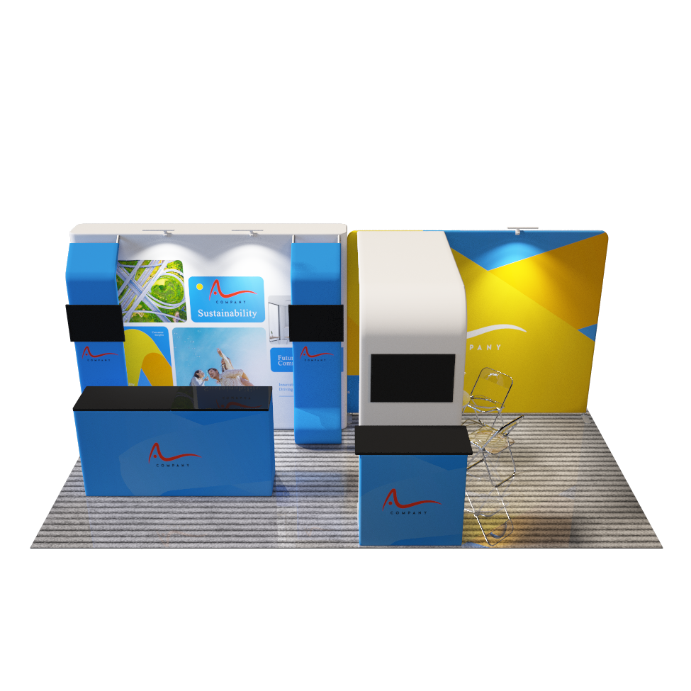 Kit espositivo con fondale dritto 20x10 con arco