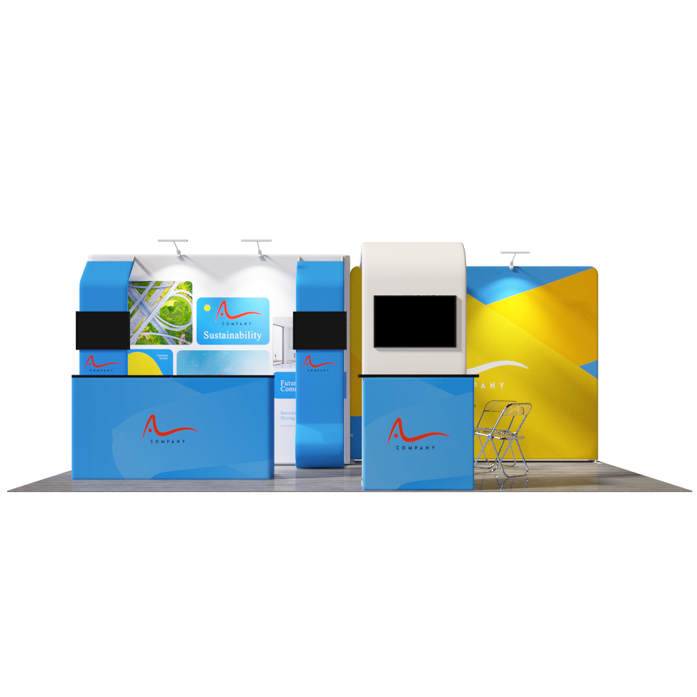 Kit espositivo con fondale dritto 20x10 con arco