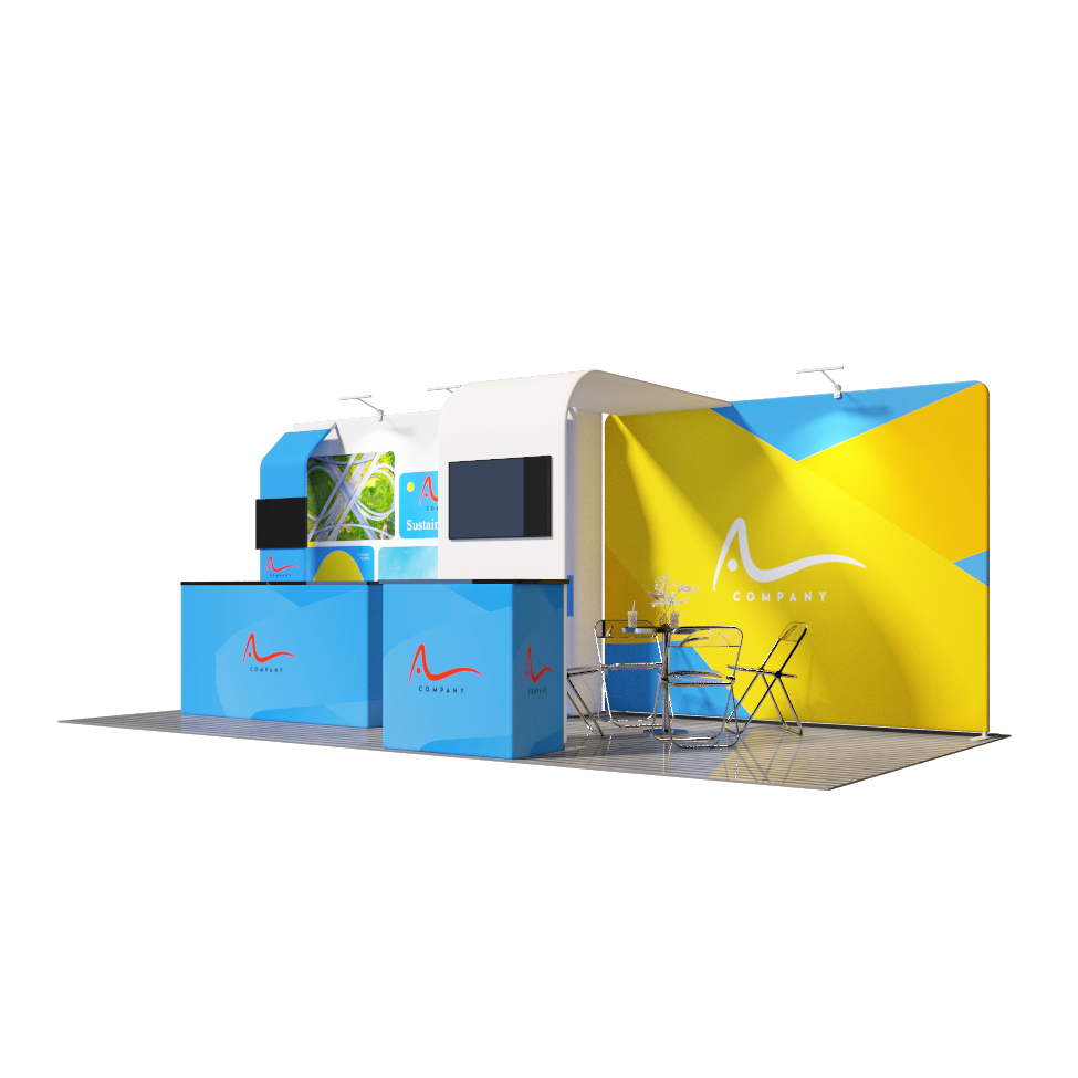 Kit espositivo con fondale dritto 20x10 con arco