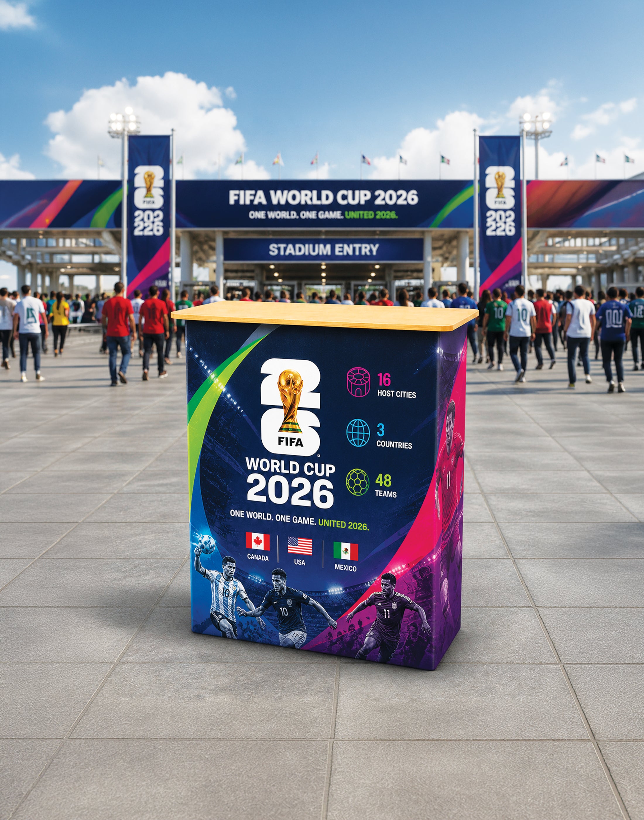 FIFA 2026 Table Pop Up Fabric Display Counter