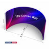 Parete per stand fieristico curva in tessuto a 180°
