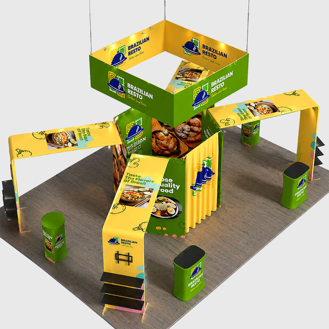 Stand modulari componibili 9m x 6m - Modello 4