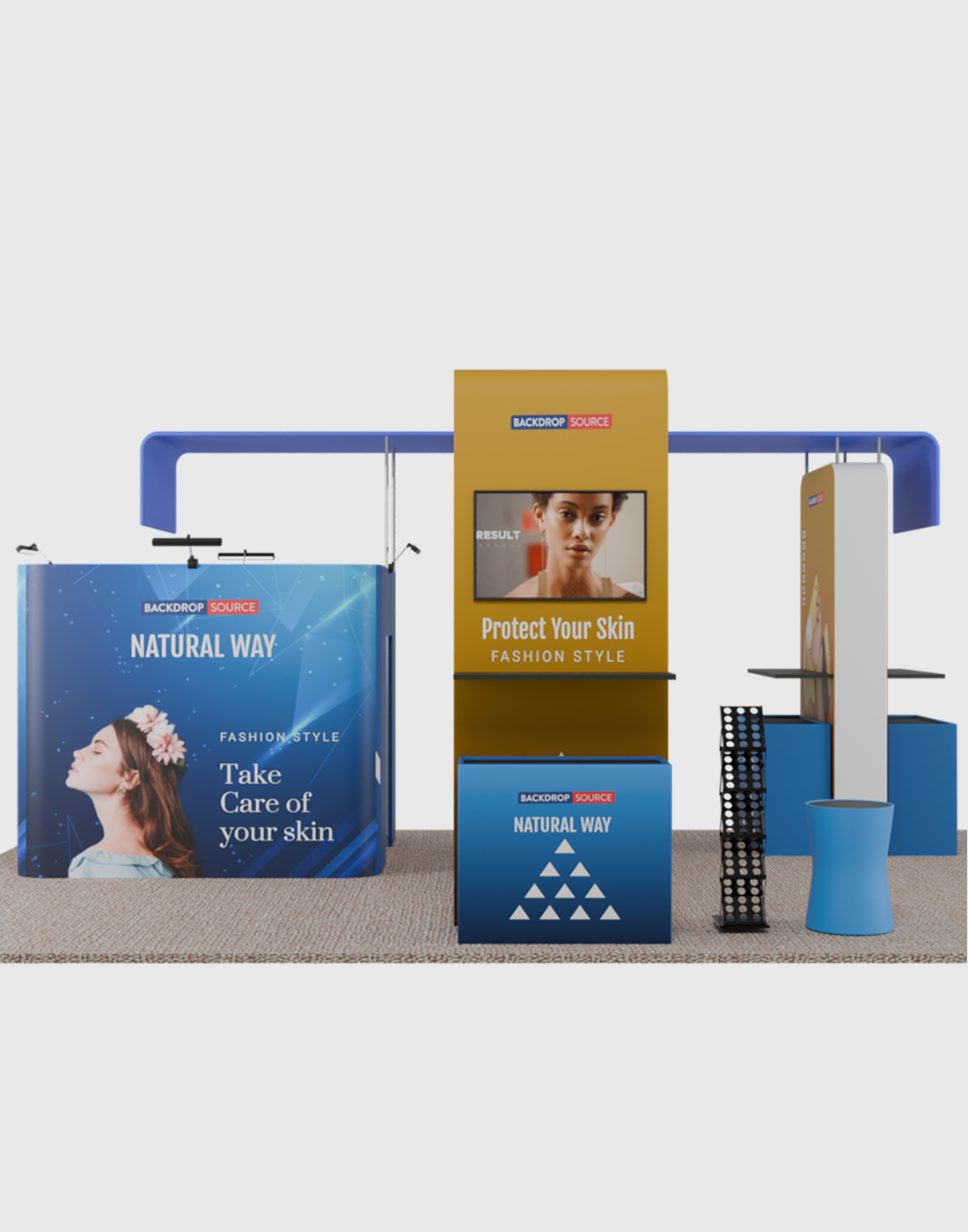 Kit espositivo con fondale dritto 20x10 con arco