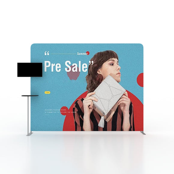 Parete multimediale con fondale in tessuto teso dritto