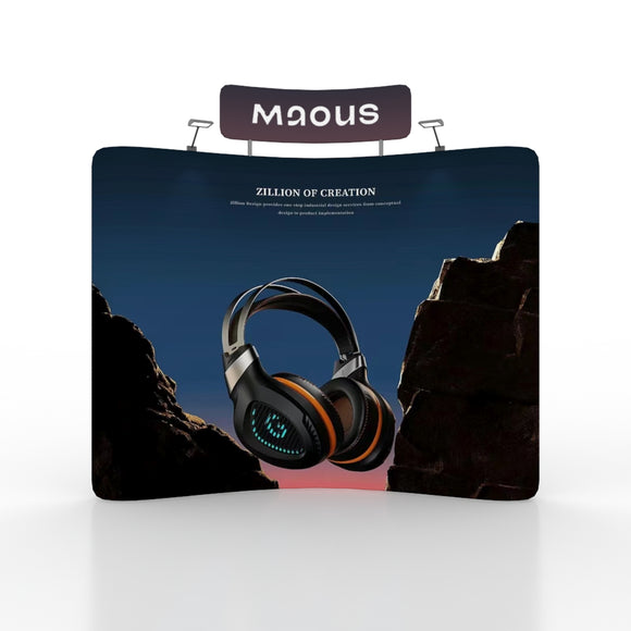 Parete multimediale con fondale in tessuto teso dritto