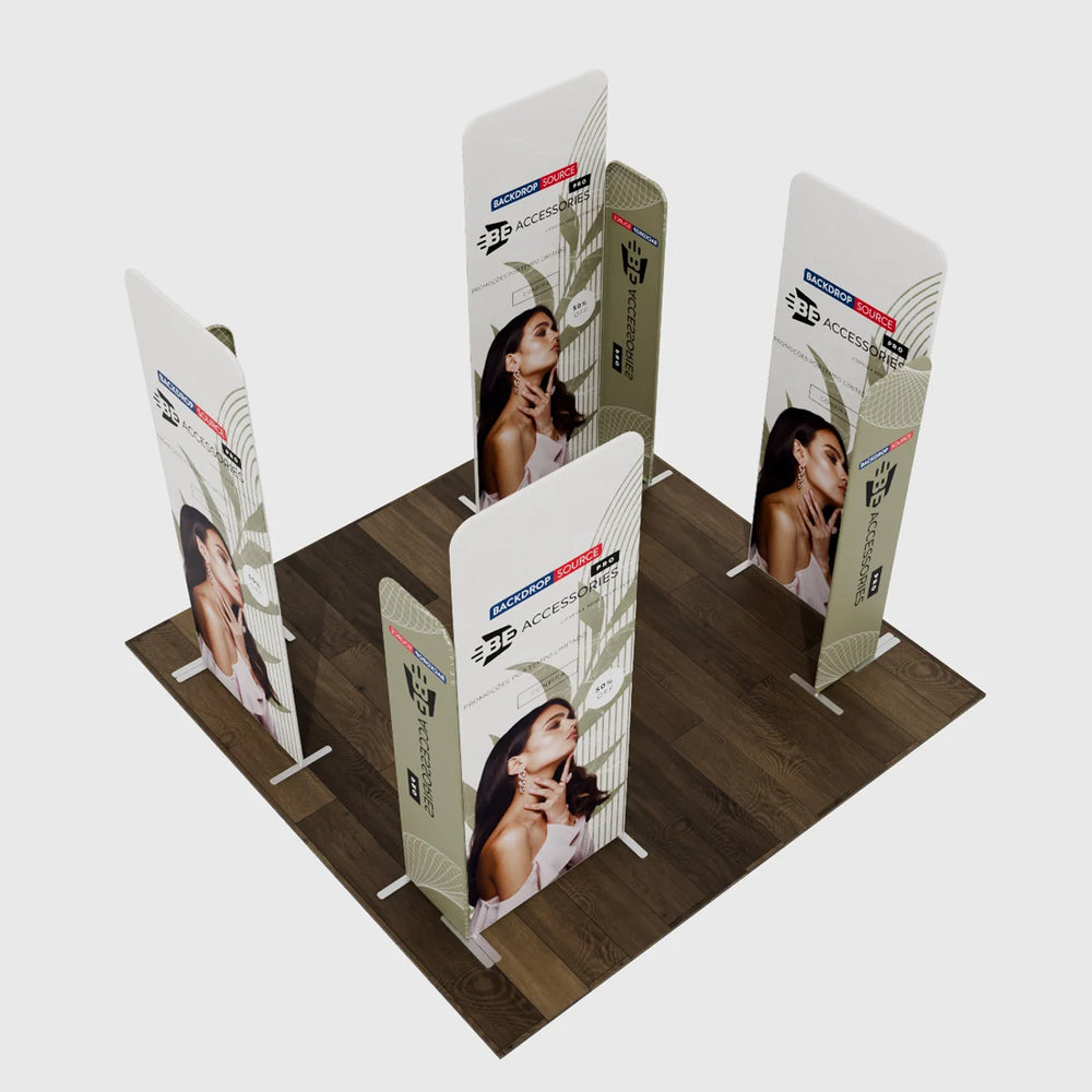 Stand de exhibición de tela magnética - Modelo 4 (10 x 10 pies)