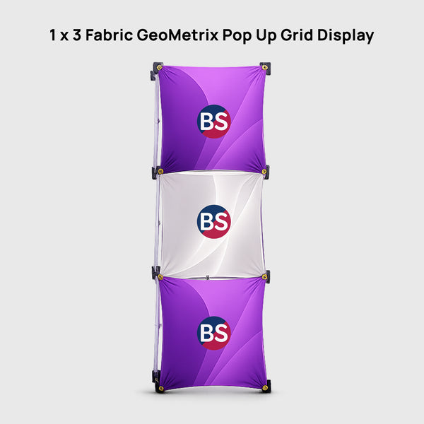 Display Pop-up Geometrix in tessuto 1x3