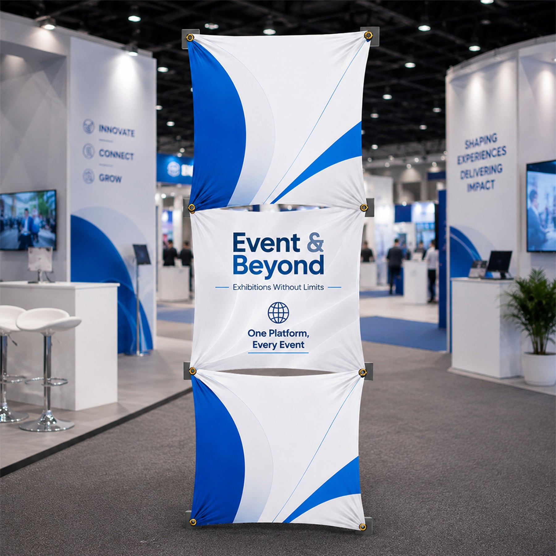 Display Pop-up Geometrix in tessuto 1x3