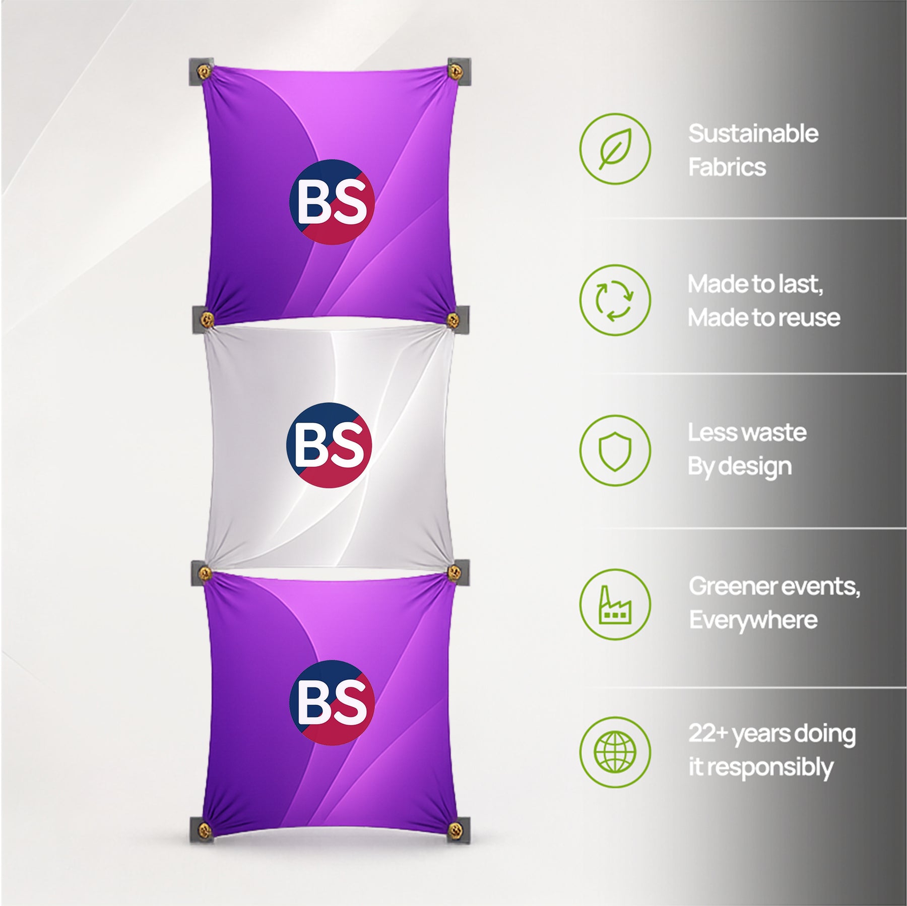 Display Pop-up Geometrix in tessuto 1x3