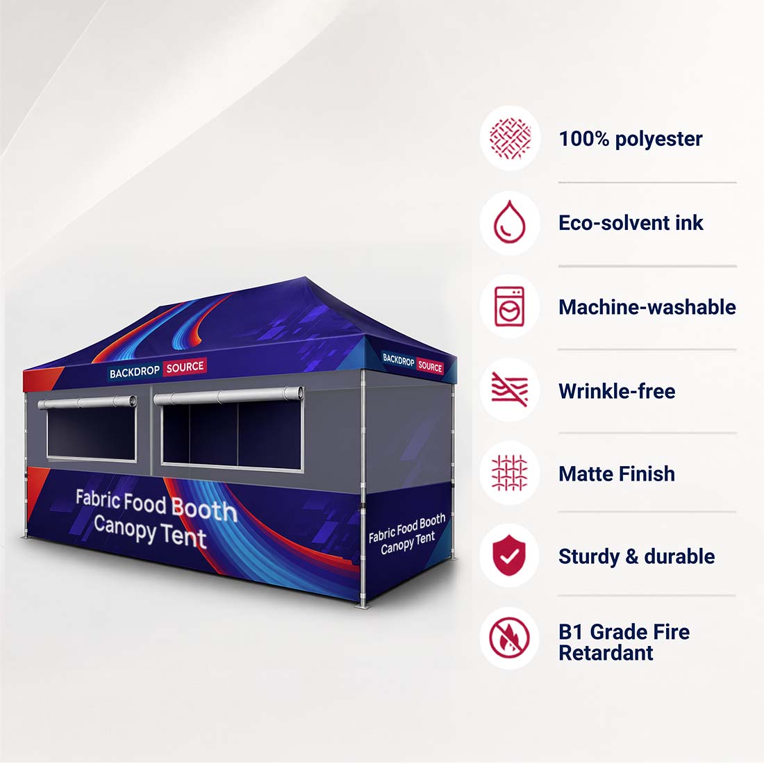 20ft x 10ft Fabric Food Booth Canopy Tent