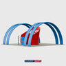 Kit espositivo per meeting con pod da 6 m con arco a tutto sesto