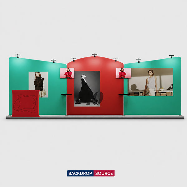 6m Straight Backdrop with 3D Wall & Arch Exhibition Kit