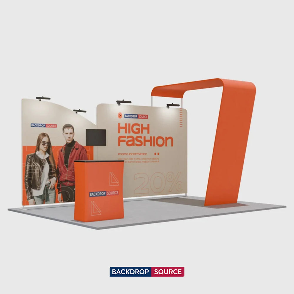 6m Straight Backdrop with Arch Exhibition Kit