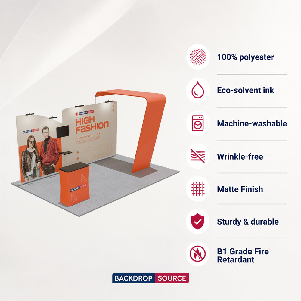 6m Straight Backdrop with Arch Exhibition Kit