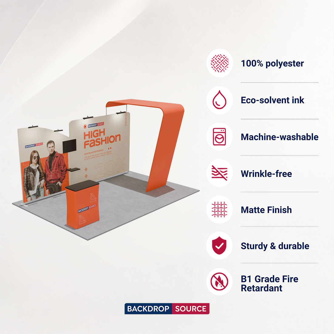 6m Straight Backdrop with Arch Exhibition Kit