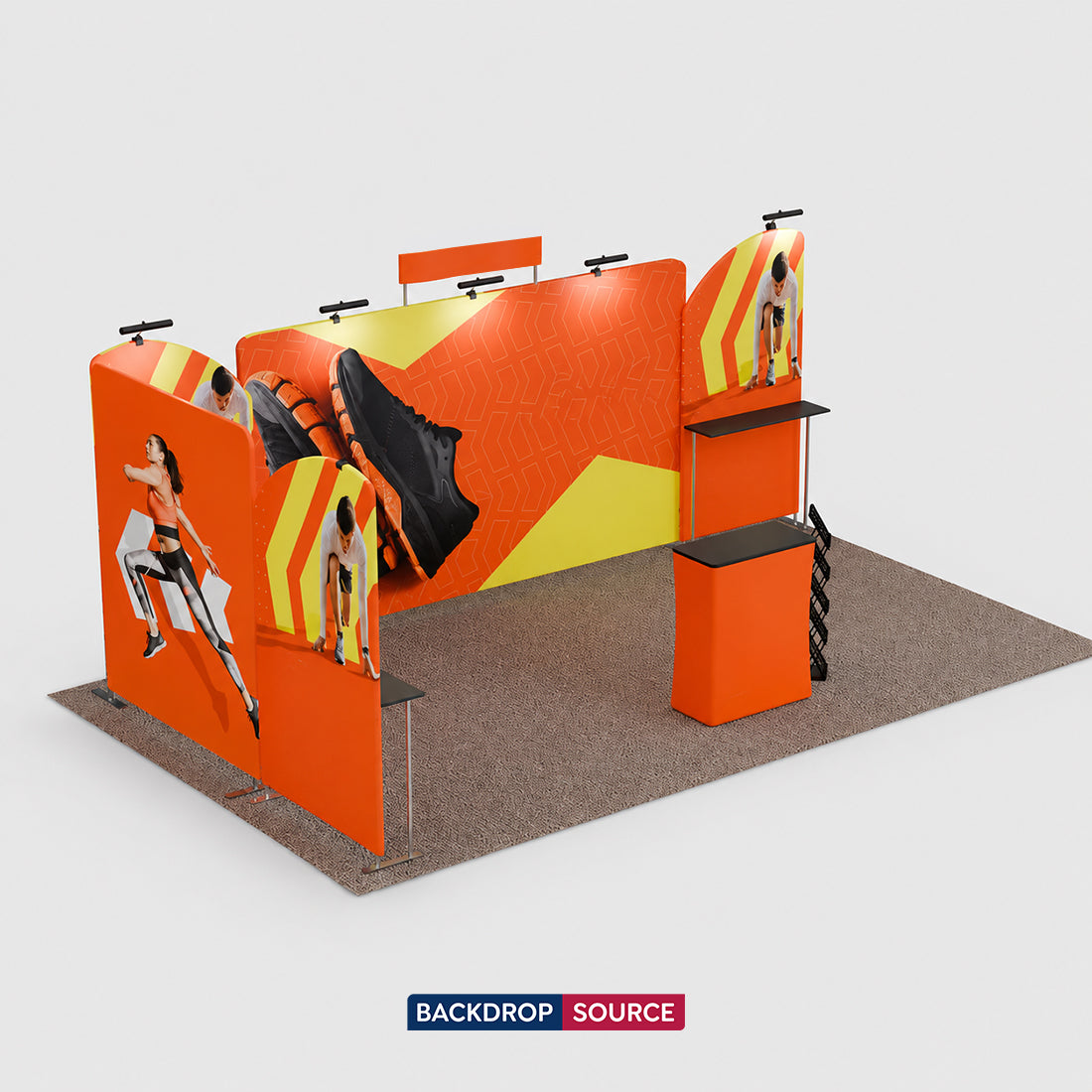 6m Straight Backdrop with Shelf Exhibition Kit