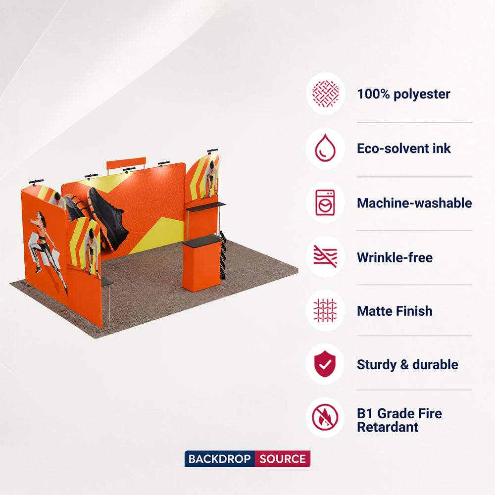6m Straight Backdrop with Shelf Exhibition Kit