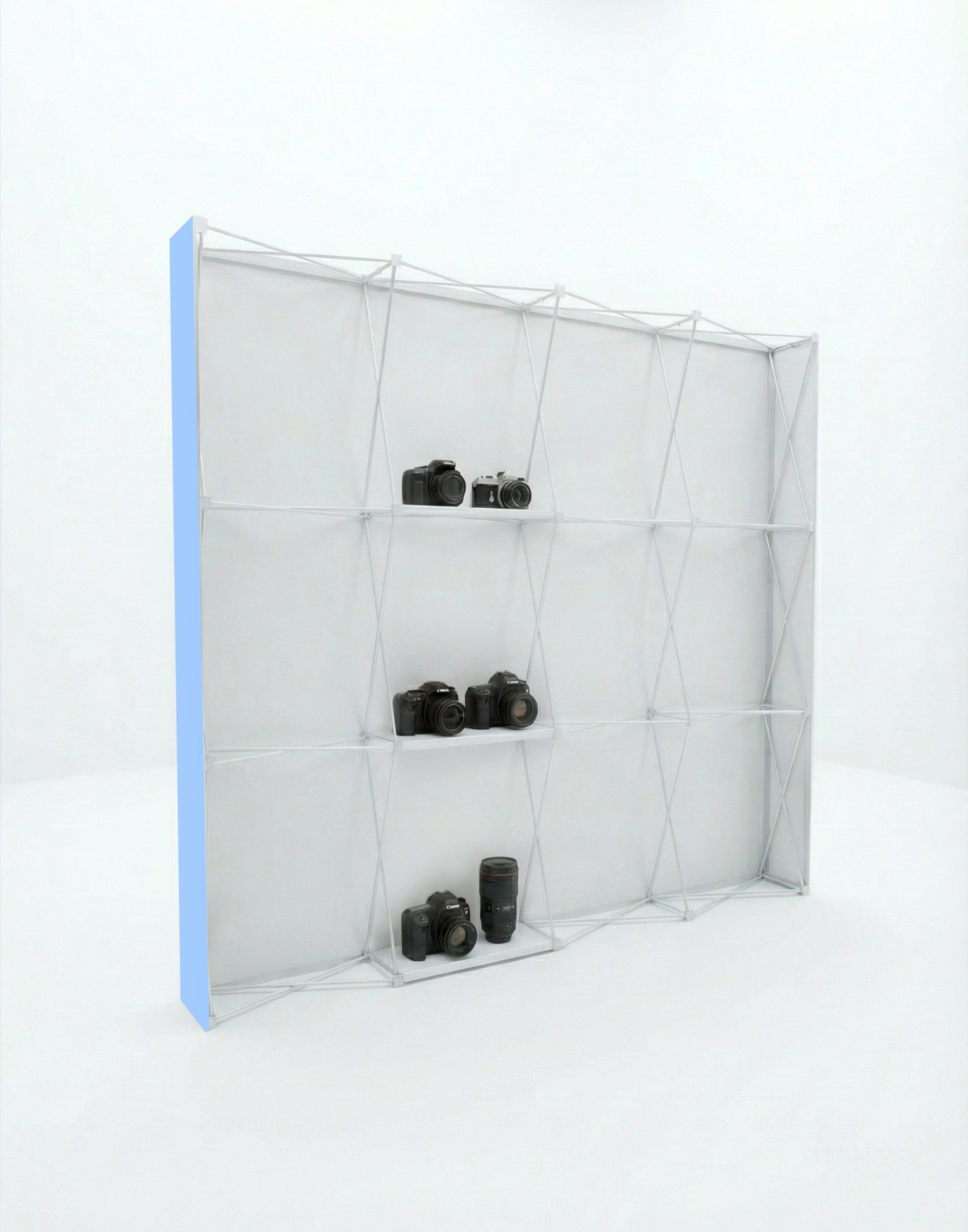 Portable Straight Pop-Up Wall with Shelves