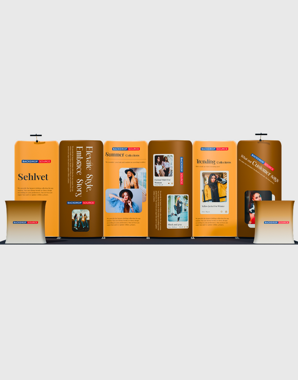 Kit espositivo con fondale dritto 20x10 con arco