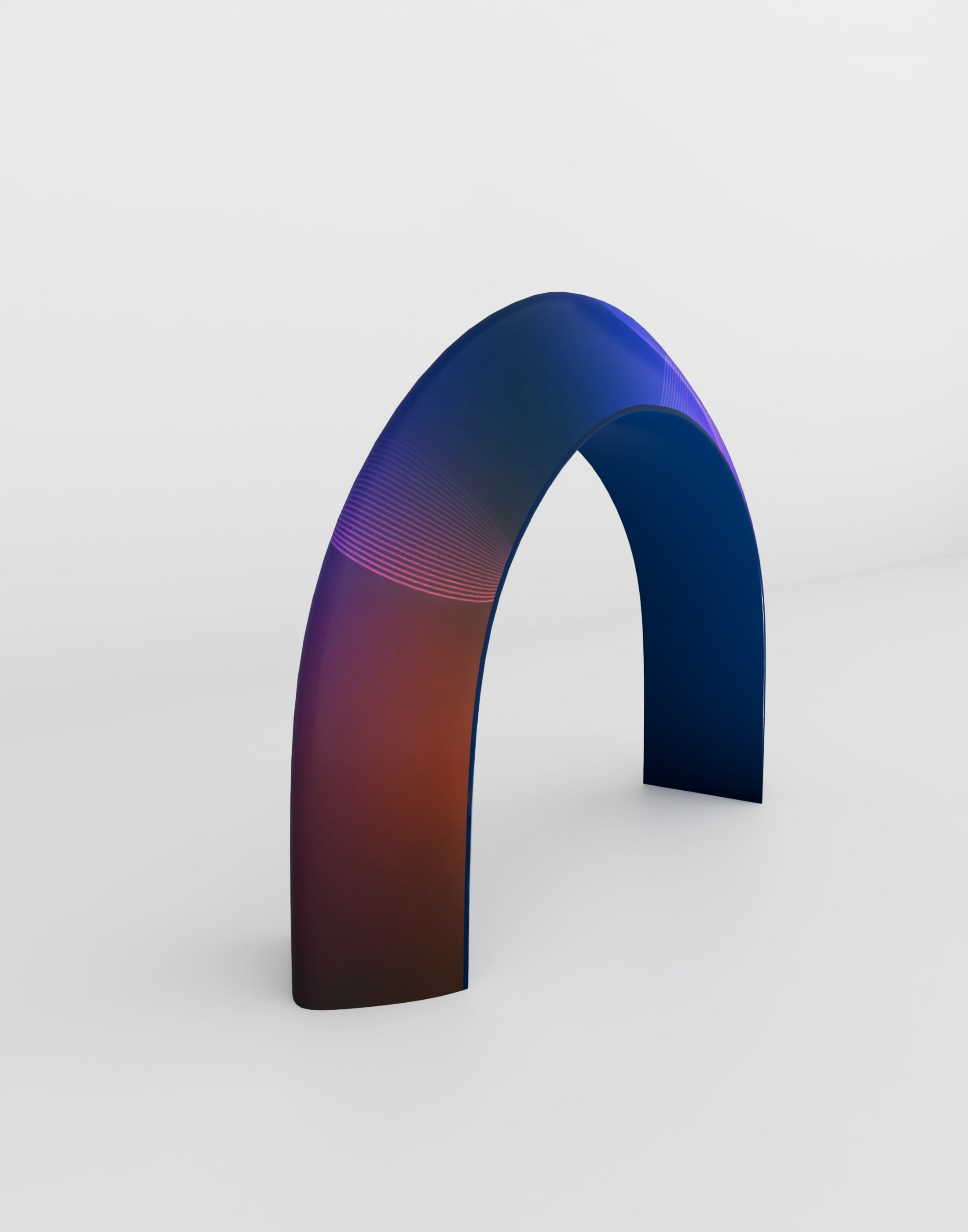 Arco espositivo in tessuto teso di forma quadrata