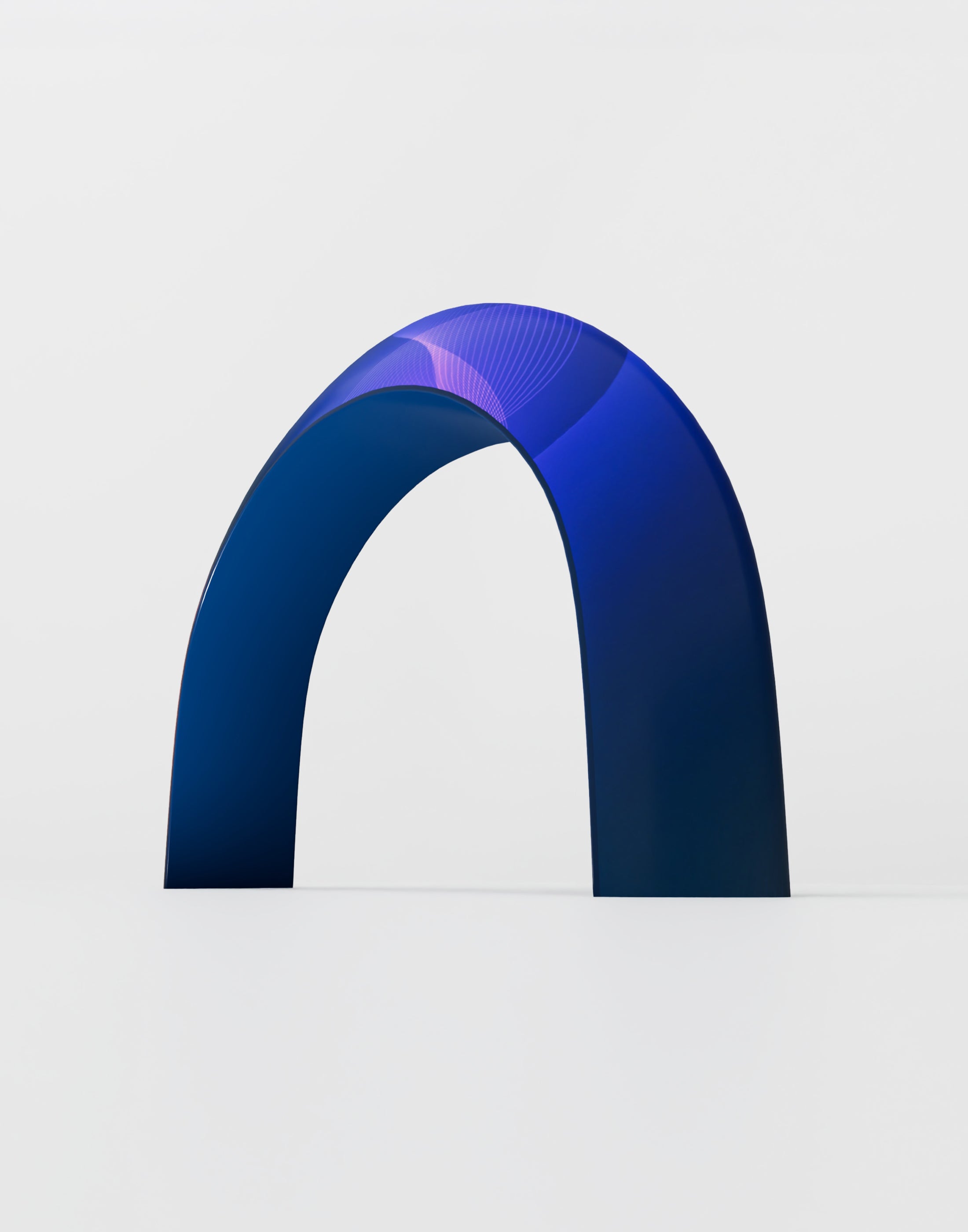 Arco espositivo in tessuto teso di forma quadrata