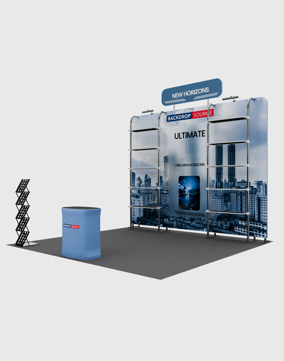 Espositore espositivo portatile da 10 piedi - Modello 7