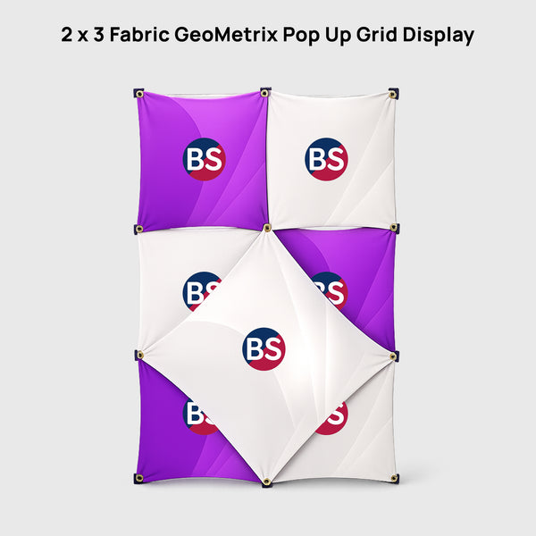 Espositore pop-up GeoMetrix in tessuto 2 x 3