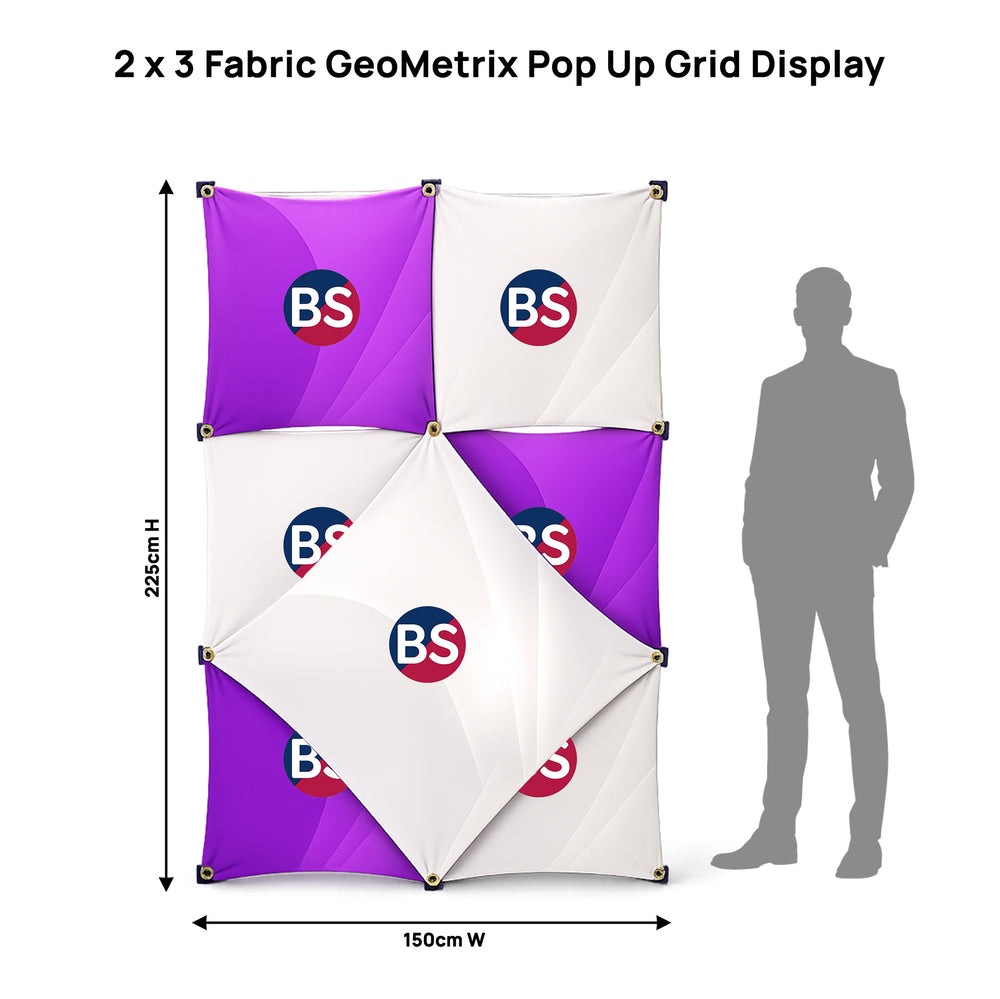 Espositore pop-up GeoMetrix in tessuto 2 x 3