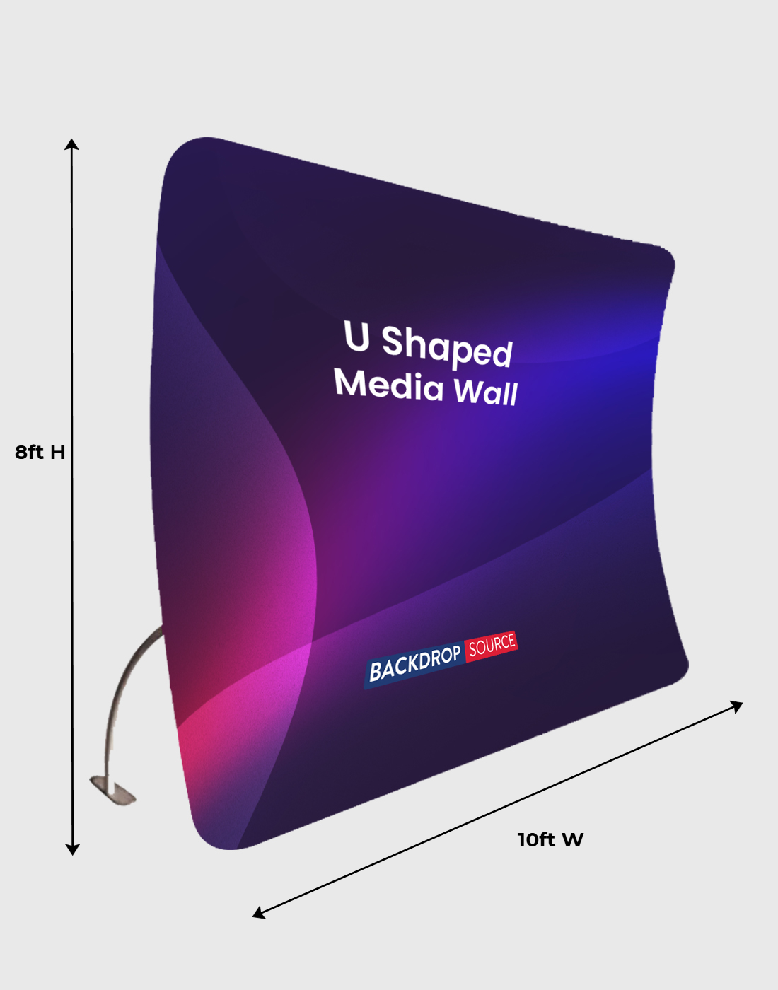 PARETE MULTIMEDIALE IN TESSUTO TENSIONATO a forma di U