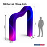 Sfondo curvo in tessuto 3D con arco a onda
