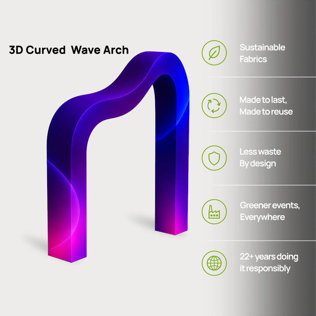 3D Fabric Curved Wave Arch Backdrop