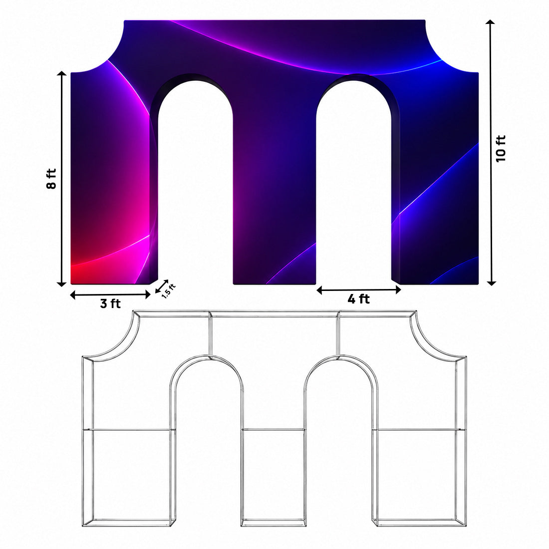 3D Fabric Triumphal Arch Backdrop