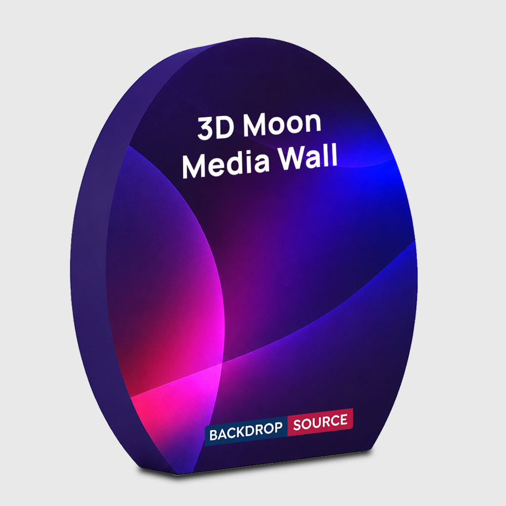 Espositore a tensione 3D a forma di luna in tessuto