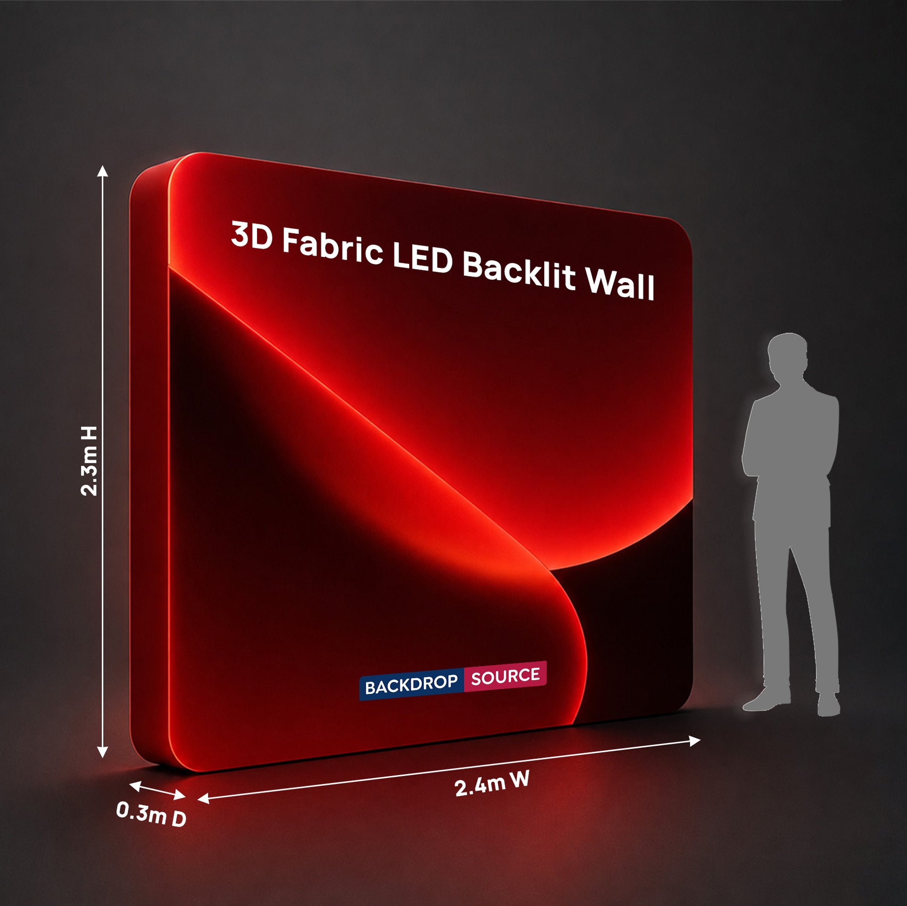 Parete in Tessuto Tensionato 3D con Illuminazione a LED