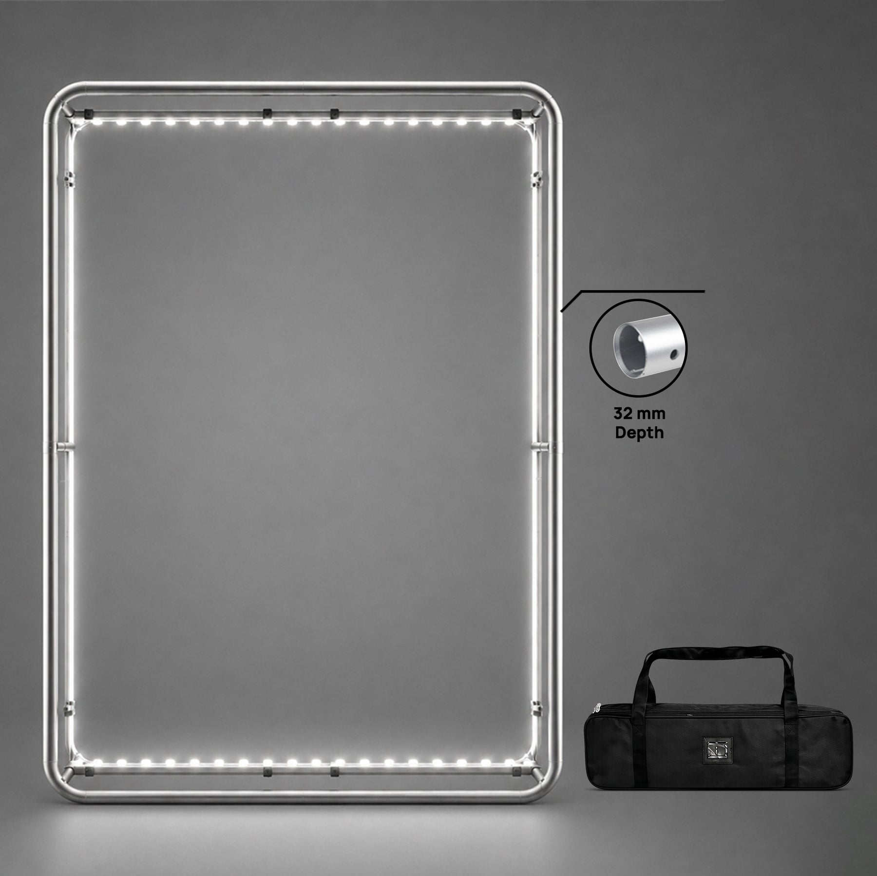 Parete in Tessuto Tensionato 3D con Illuminazione a LED