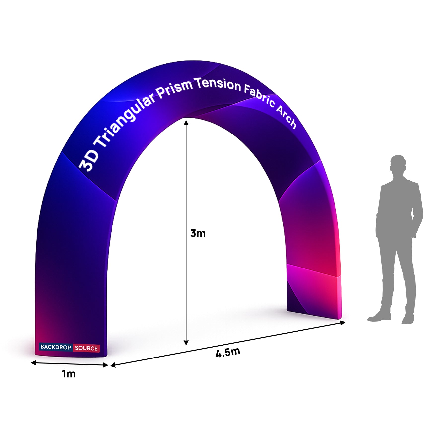 3D Triangular Prism Tension Fabric Arch