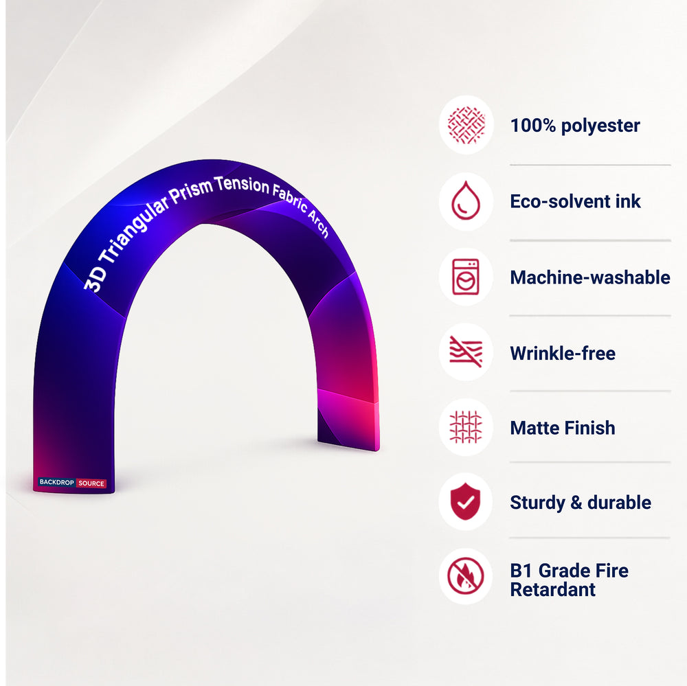 3D Triangular Prism Tension Fabric Arch