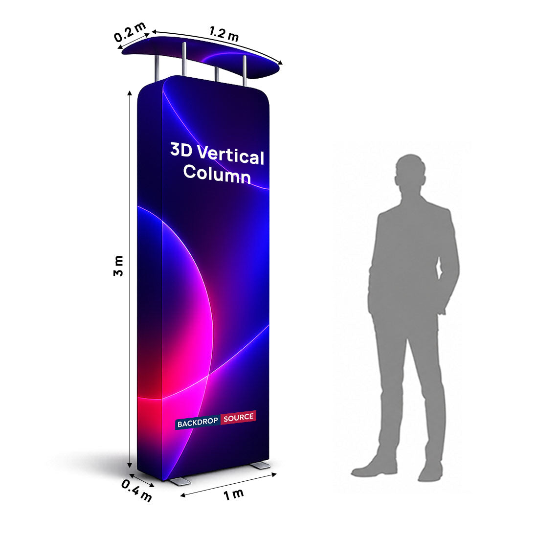 Colonna verticale 3D con intestazione
