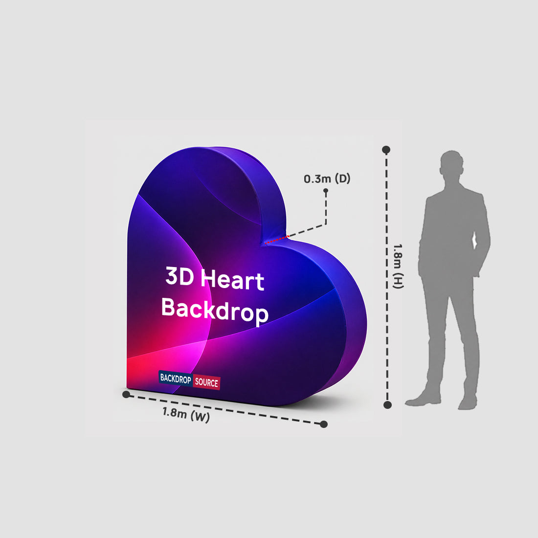 Sfondo a forma di cuore 3D