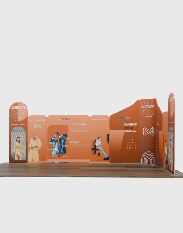 Stand espositivo in tessuto magnetico - Modello 1 (6m x 6m)